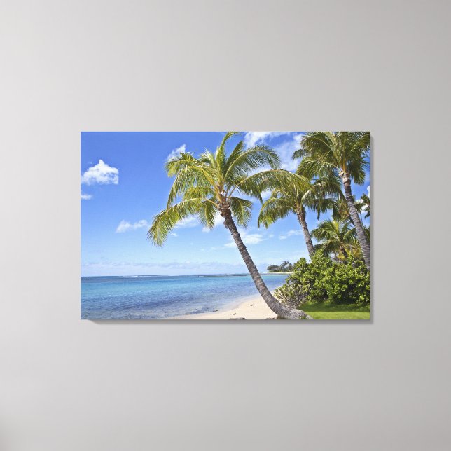 Toile Palmiers sur la plage d'Hawaii. (Recto)