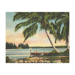 Toile la Fresque toile plage tropicale palme coucher de soleil 3fx2467o1