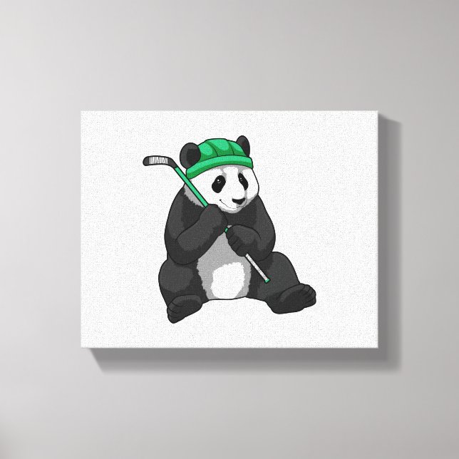 Toile Panda au hockey sur glace avec bâton de hockey sur (Recto)