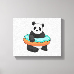 Toile Panda avec Donut