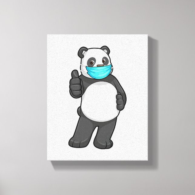 Toile Panda avec masque visage (Recto)