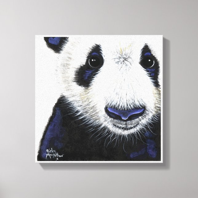 Toile Panda Bear Print ' PANDA ' par Shirley MacArthur (Recto)