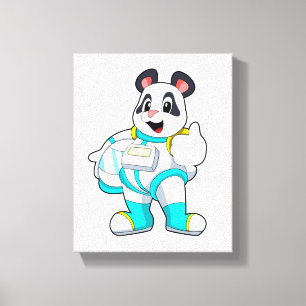 Toile Panda en astronaute avec costume