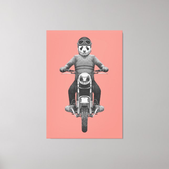 Toile Panda Motorcyle Rider (Recto)