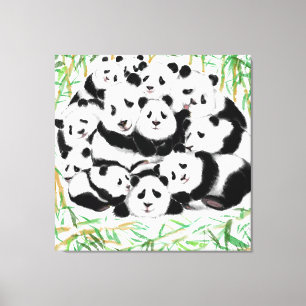 Toile Pandas Family Canvas Print - Peinture