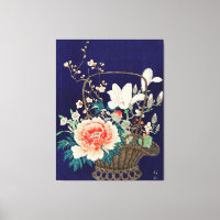 Panier de fleurs en bambou par Ohara Koson