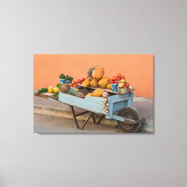 Toile Panier de fruits et légumes, Cuba (Recto)