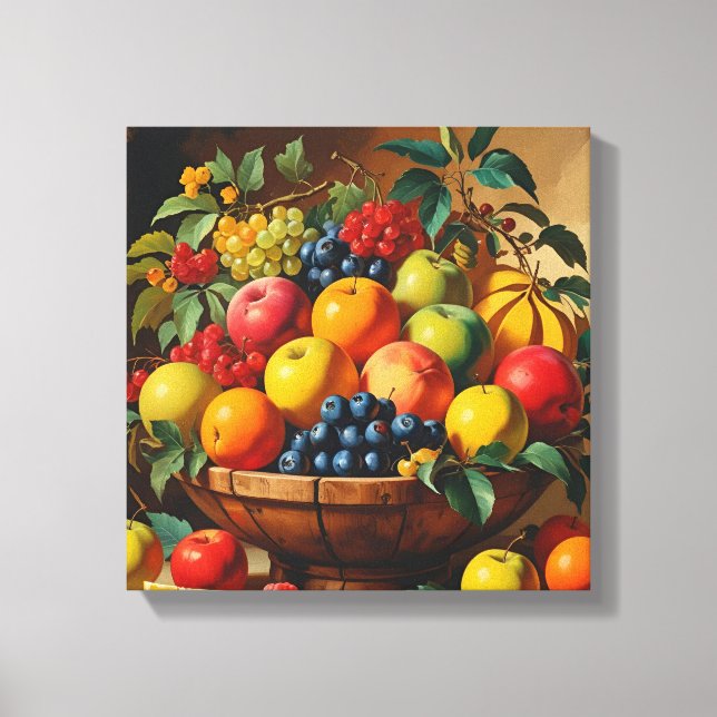 Toile "Panier de fruits Vintage (Recto)