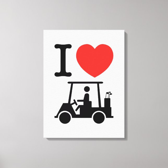 Toile Panier de golf I Heart (Love) (Recto)