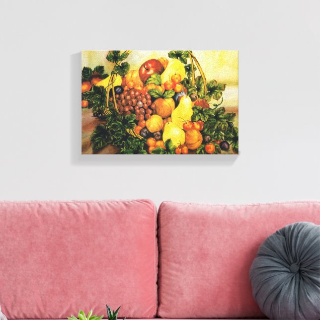 Toile Panier de peinture à l'aquarelle de fruits (Insitu(Salon))