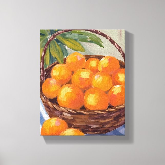 Toile Panier d'oranges Fruit Citron Peinture (Recto)