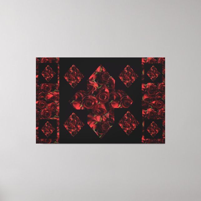 Toile Panneau Abstrait Plus Rouge Rose Canvas (Recto)