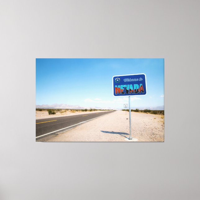 Toile Panneau Bienvenue au Nevada (Recto)