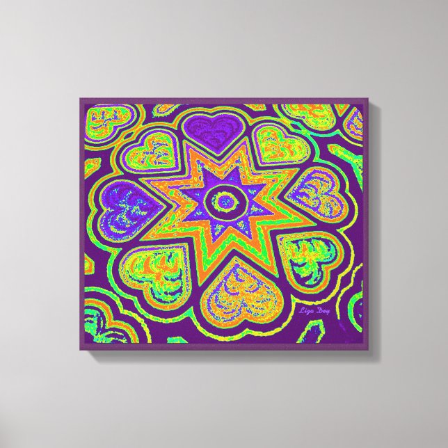 Toile Panneau 'Coeurs pleins d'amour' (Brights)(Prple) (Recto)