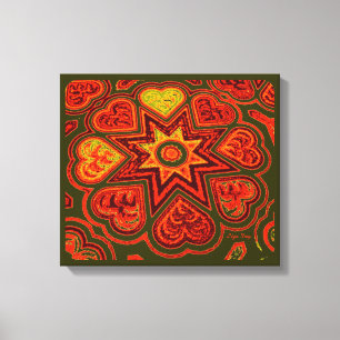 Toile Panneau 'Coeurs pleins d'amour' (Rustics)(Orange)