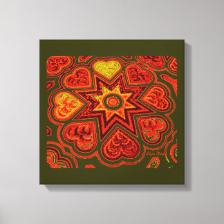 Toile Panneau "Cœurs Pleins d'Amour" (Rustiques)(Orange)