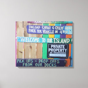 Toile Panneau coloré Welcome Island Carribean