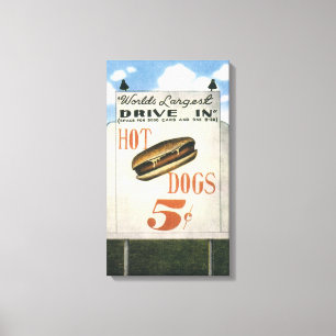 Toile Panneau d'affichage vintage, plus grand drive-in a