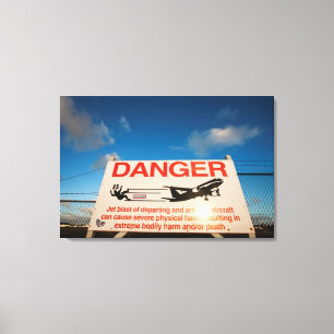 Toile Panneau d'avertissement près d'aéroport de St