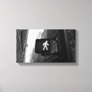 Toile Panneau de circulation noir blanc Manhattan New Yo