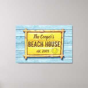 Toile Panneau de la famille DriftwoodBeach House