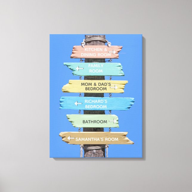 Toile Panneau de plage rustique coloré personnalisé (Recto)