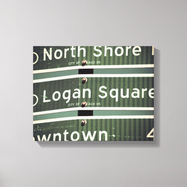 Toile Panneau de rue de Chicago (Recto)