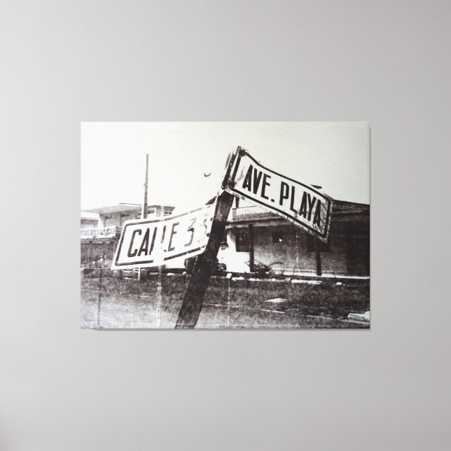 Toile Panneau de rue noir et blanc (Recto)