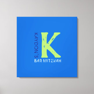Toile Panneau de signature de Bar Mitzvah avec initiale