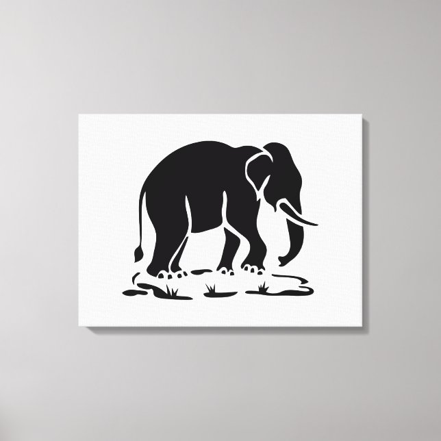 Toile Panneau de trekking des éléphants asiatiques devan (Recto)