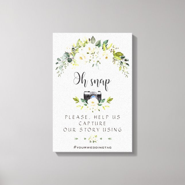 Toile Panneau Elegant Fleurs Crème Blanche Oh Snap Insta (Recto)