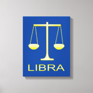 Toile Panneau étoile Balance dorée de Libra