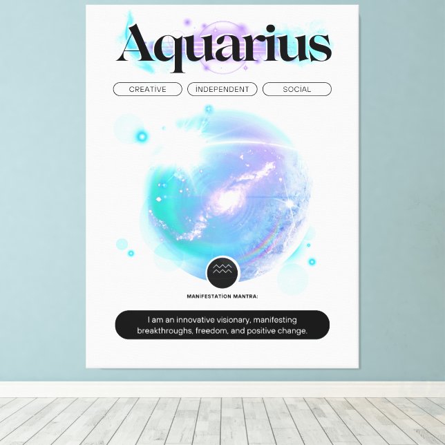 Toile Panneau moderne Zodiac Aquarius Citation Air Eleme (Insitu (Plancher de Bois))