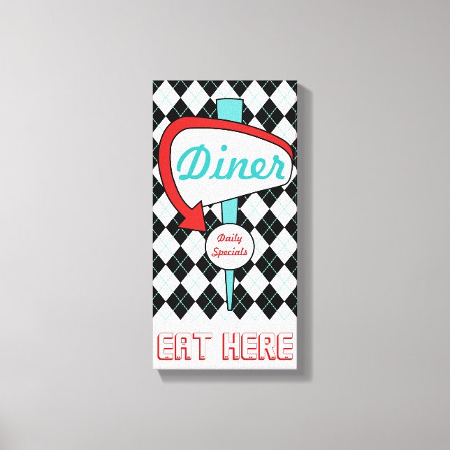 Toile Panneau Retro Diner Kitchen Wall Art (Recto)