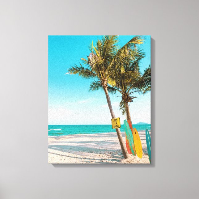 Toile Panneaux de surf sur la plage lancer oreiller (Recto)