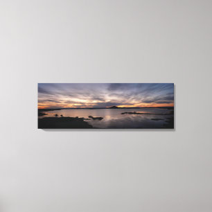 Toile Panorama de coucher du soleil de Myvatn de lac