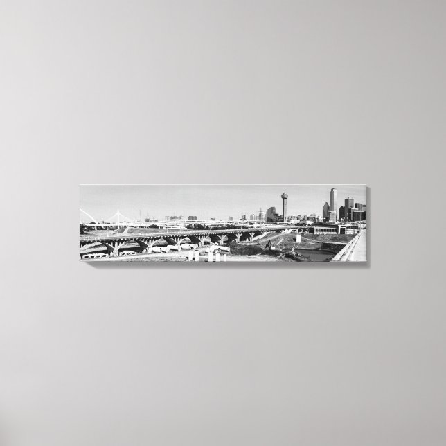 Toile Panoramique noir et blanc Dallas Skyline Vie (Recto)