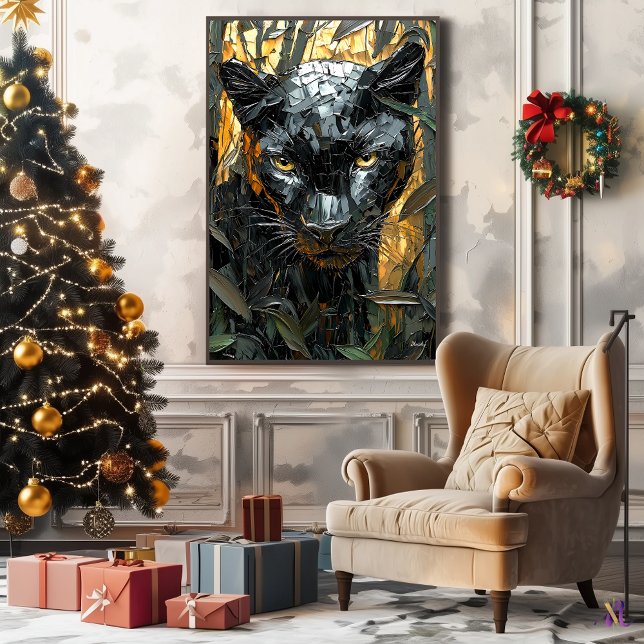 Toile Panthère majestueuse dans l'art dynamique Impasto (Créateur téléchargé)