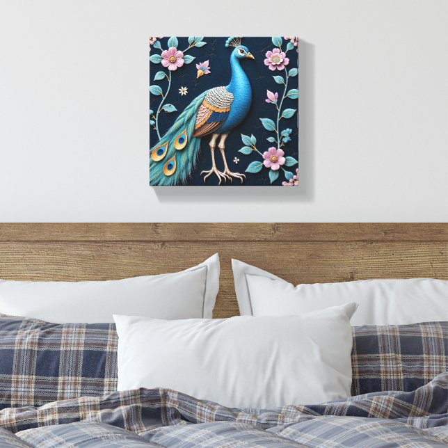 Toile Paon bleu et doré (Insitu(Chambre))