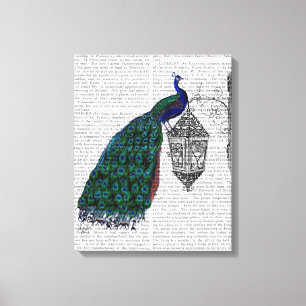 Toile Paon sur la lampe