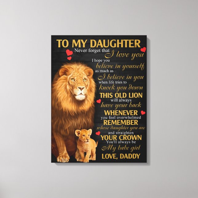 Toile Papa - Cadeau Pour La Couverture De Votre Fille -  (Recto)