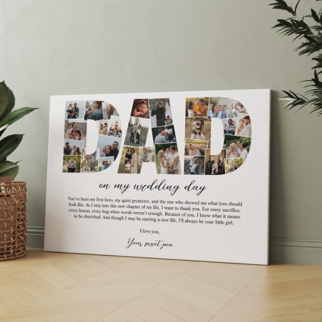 Toile Papa Collage sur mon jour de mariage Père Cadeau p (Créateur téléchargé)