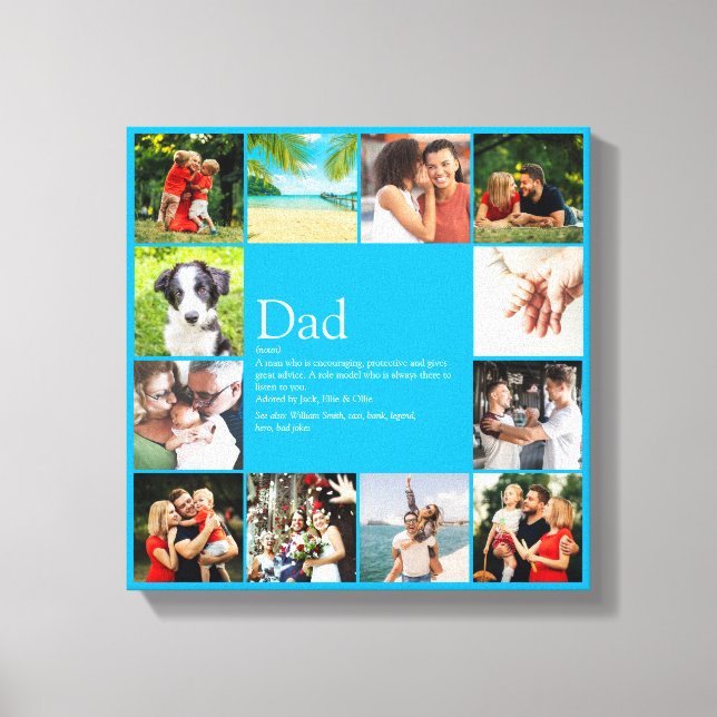 Toile Papa Daddy Father Papa Définition 12 Photo Bleu Ci (Recto)