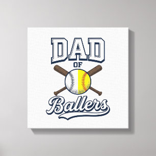 Toile Papa de Ballers Baseball Softball Design Vintage_1