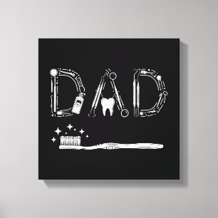 Toile Papa Dentiste Vintage Papy Fête des Pères Moi