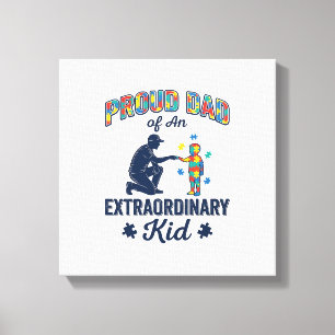 Toile Papa fier d'un enfant extraordinaire Autisme Vecte
