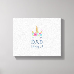 Toile Papa Licorne Homme du Jour de la Fille d'anniversa