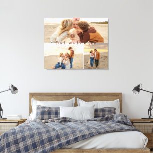 Toile Papa Nous T'aimons Trois Collage Photo