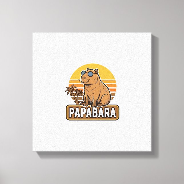 Toile PAPABARA Conception vectorielle de papa capybara r (Recto)