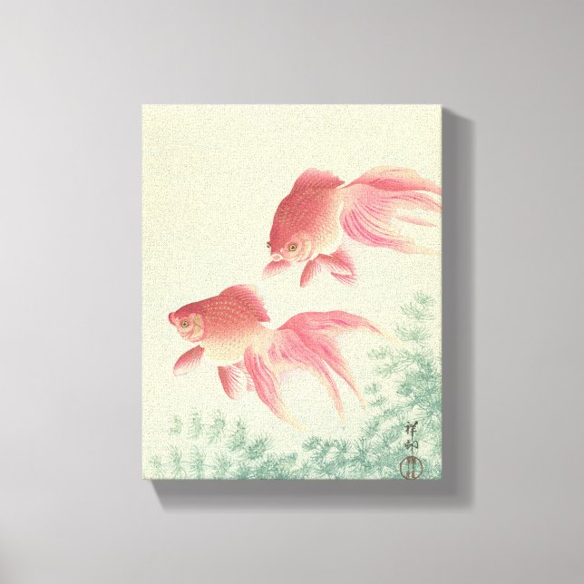 Toile Papier à bois japonais Vintage Goldfish (Recto)